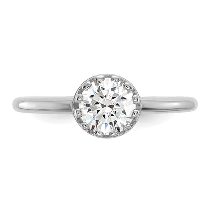 10K White Gold Tiara Collection Polished Cz Ring (Size 7 Only)