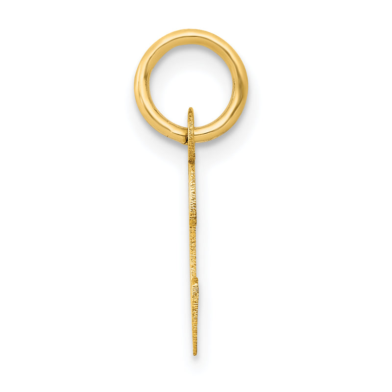 10K Yellow Gold Small Slanted Block Initial C Charm