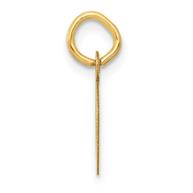 10K Yellow Gold Small Slanted Block Initial D Charm