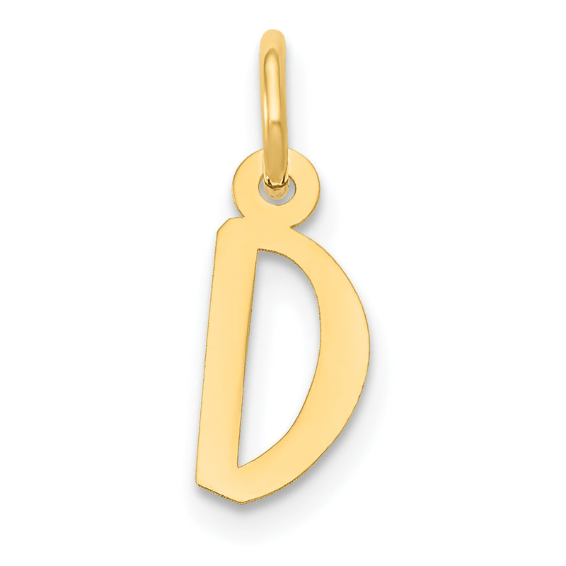 10K Yellow Gold Small Slanted Block Initial D Charm