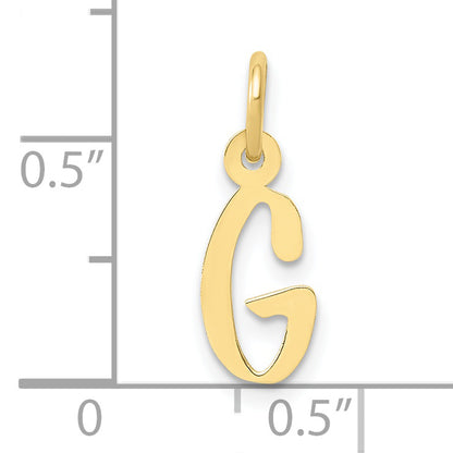 10K Yellow Gold Small Slanted Block Initial G Charm