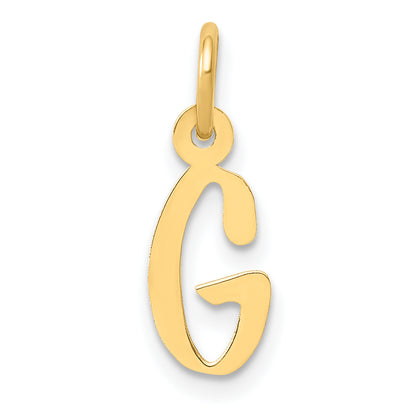 10K Yellow Gold Small Slanted Block Initial G Charm