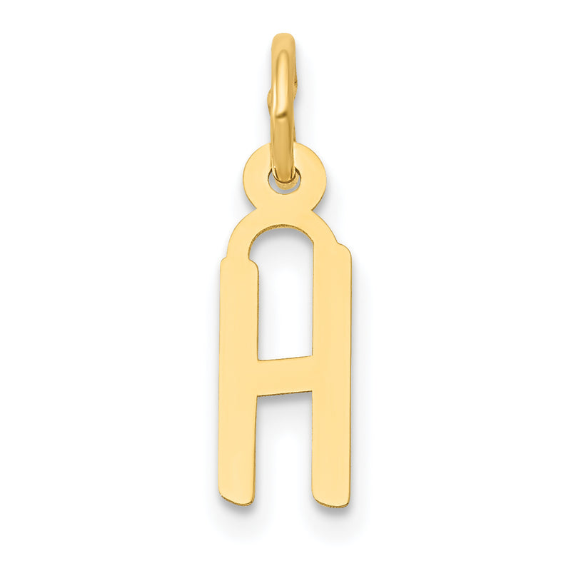 10K Yellow Gold Small Slanted Block Initial H Charm