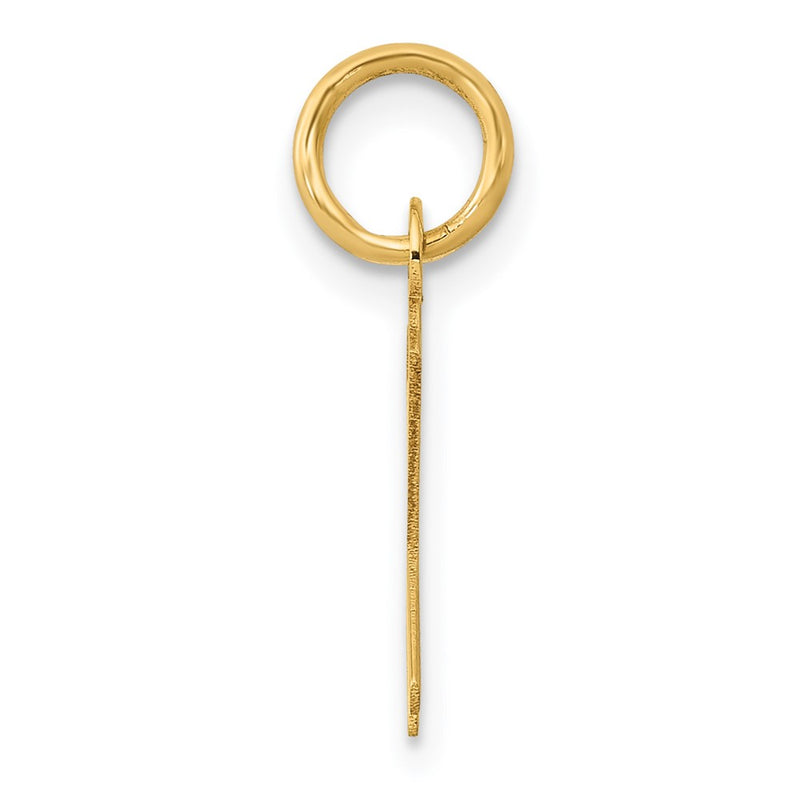 10K Yellow Gold Small Slanted Block Initial K Charm