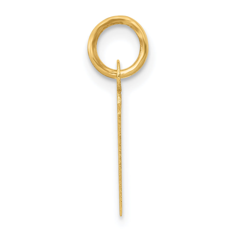 10K Yellow Gold Small Slanted Block Initial M Charm