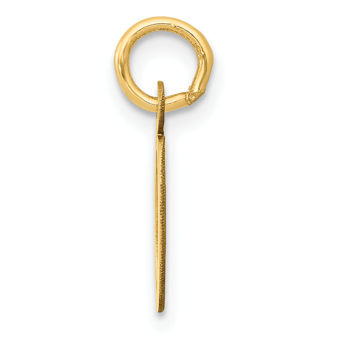 10K Yellow Gold Small Slanted Block Initial O Charm