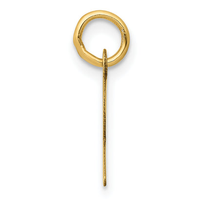 10K Yellow Gold Small Slanted Block Initial R Charm
