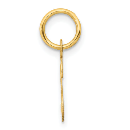 10K Yellow Gold Small Slanted Block Initial S Charm