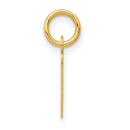 10K Yellow Gold Small Slanted Block Initial T Charm