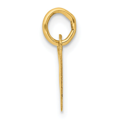 10K Yellow Gold Small Slanted Block Initial W Charm
