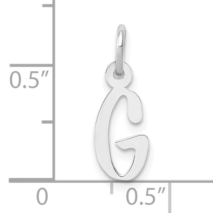 10K White Gold Small Slanted Block Initial G Char