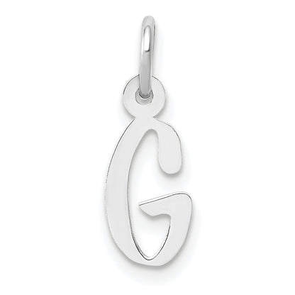 10K White Gold Small Slanted Block Initial G Char
