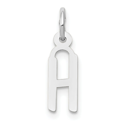 10K White Gold Small Slanted Block Initial H Char