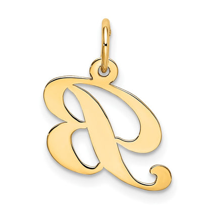 10K Yellow Gold 10K Small Fancy Script Initial B Charm