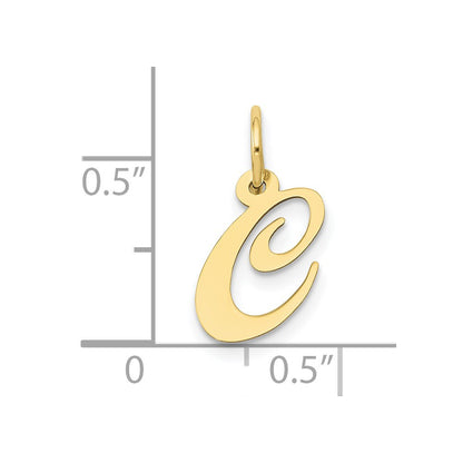10K Yellow Gold 10K Small Fancy Script Initial C Charm