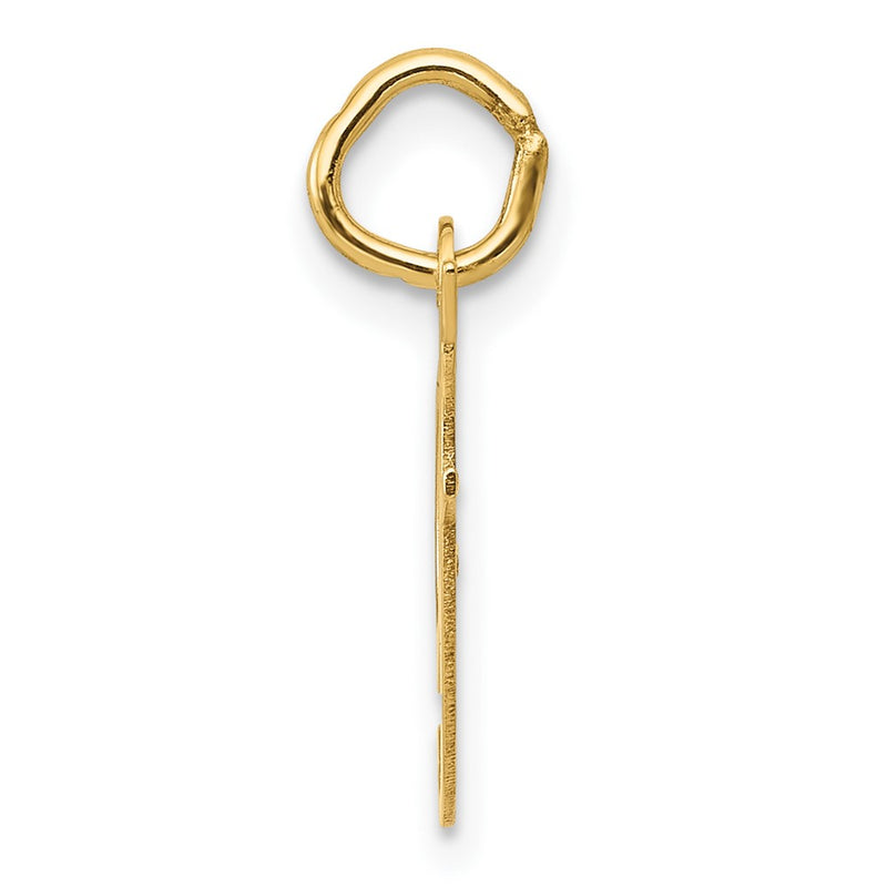 10K Yellow Gold 10K Small Fancy Script Initial F Charm