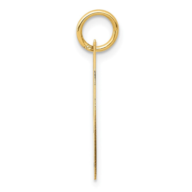 10K Yellow Gold 10K Small Fancy Script Initial I Charm