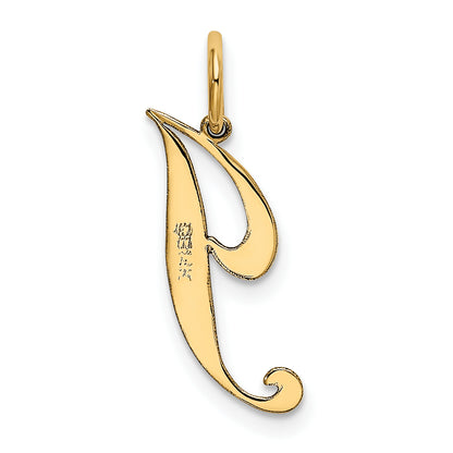 10K Yellow Gold 10K Small Fancy Script Initial J Charm