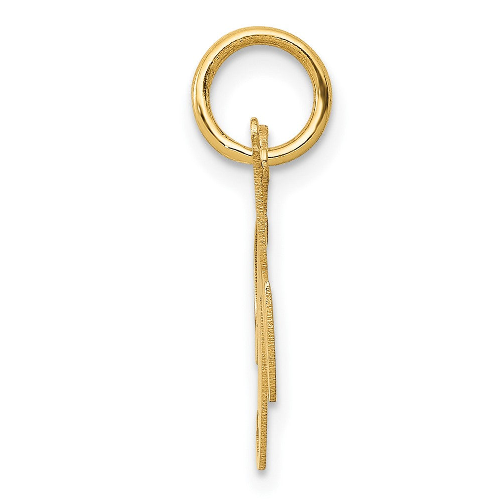 10K Yellow Gold 10K Small Fancy Script Initial K Charm