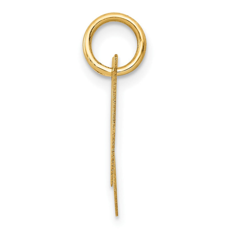 10K Yellow Gold 10K Small Fancy Script Initial N Charm