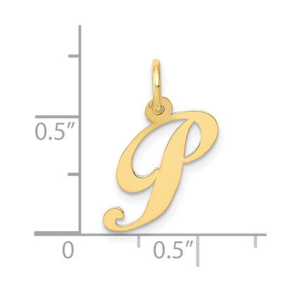 10K Yellow Gold 10K Small Fancy Script Initial P Charm