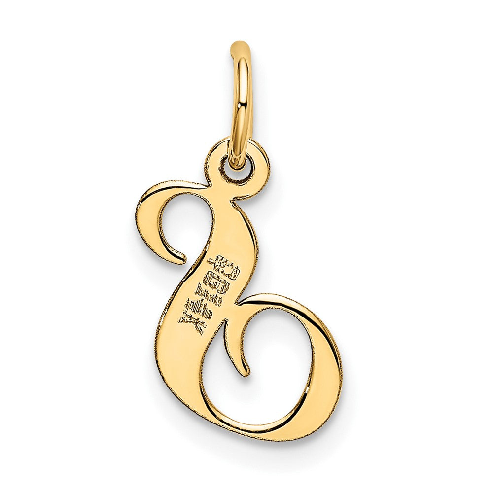 10K Yellow Gold 10K Small Fancy Script Initial S Charm