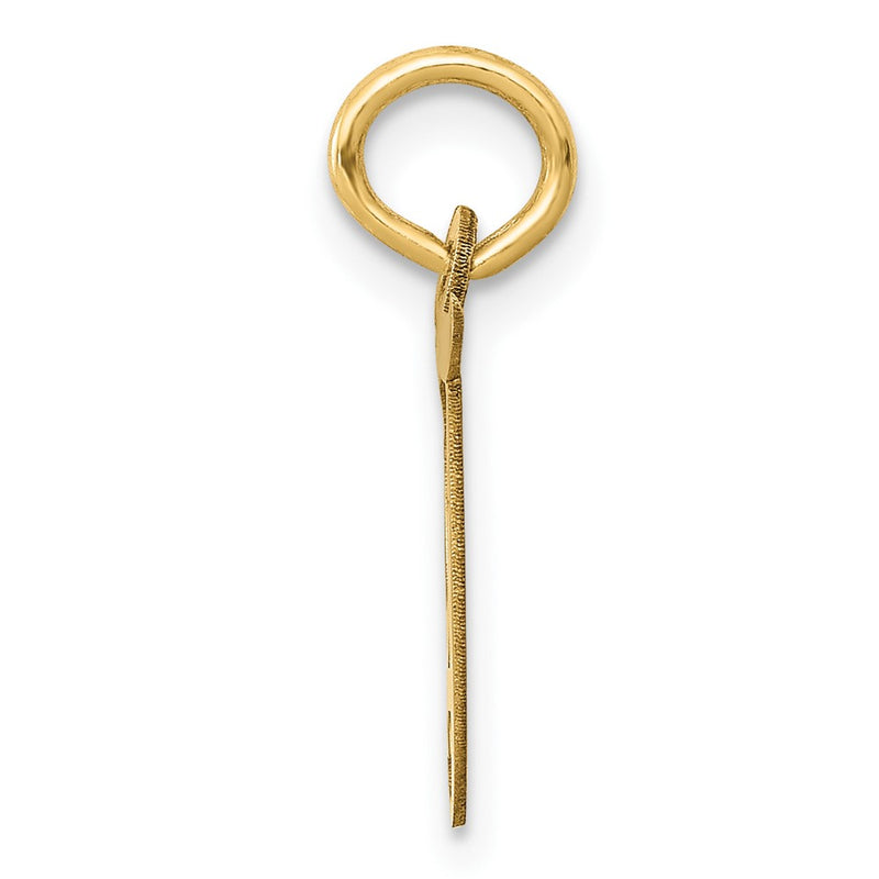 10K Yellow Gold 10K Small Fancy Script Initial T Charm