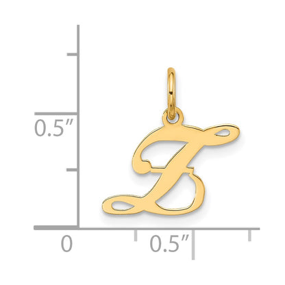 10K Yellow Gold 10K Small Fancy Script Initial Z Charm