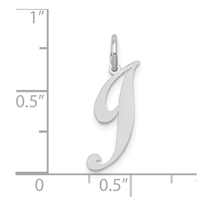 10K White Gold Small Fancy Script Initial J Charm