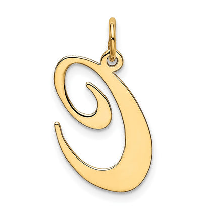 10K Yellow Gold Large Fancy Script Letter C Initial Charm