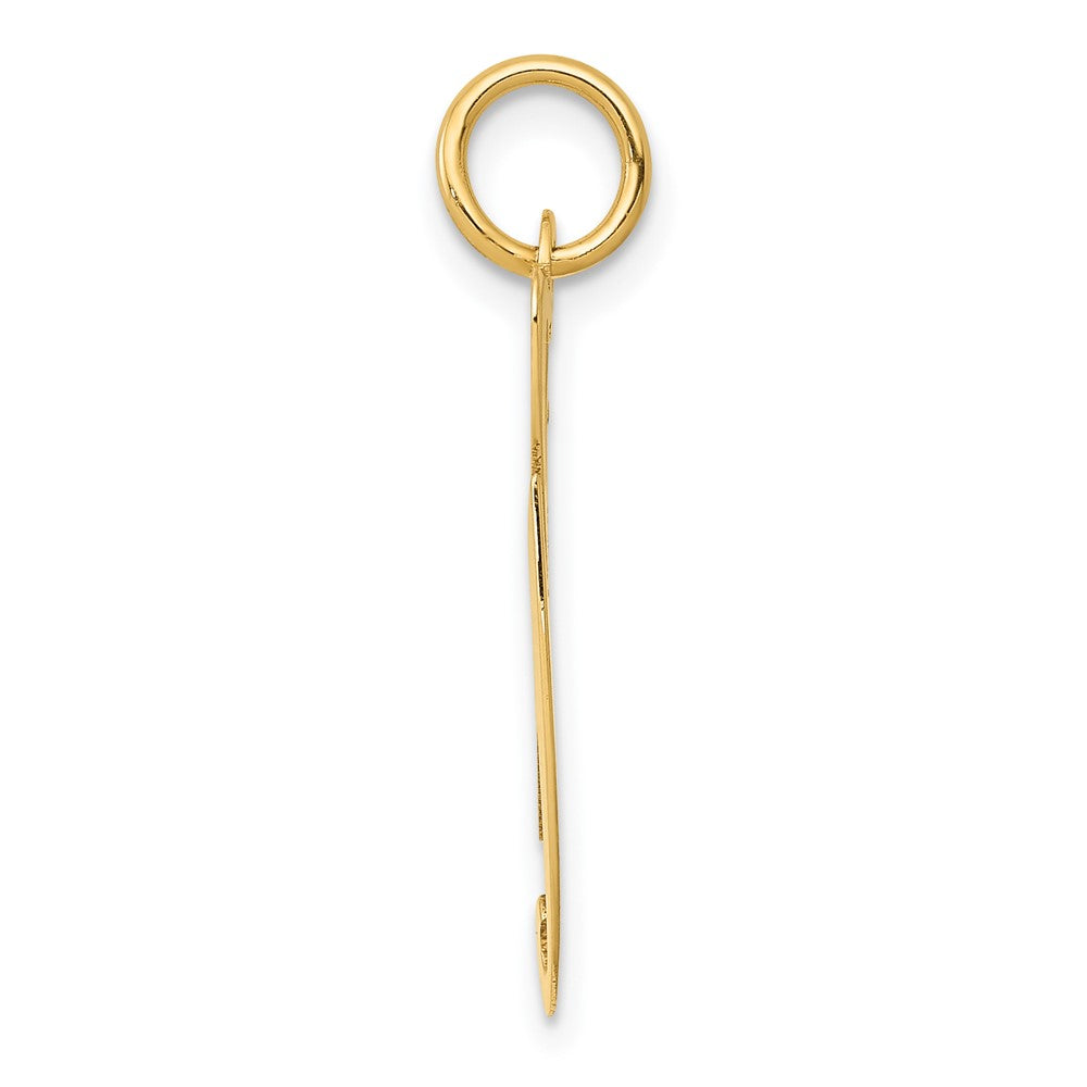 10K Yellow Gold Large Fancy Script Letter G Initial Charm