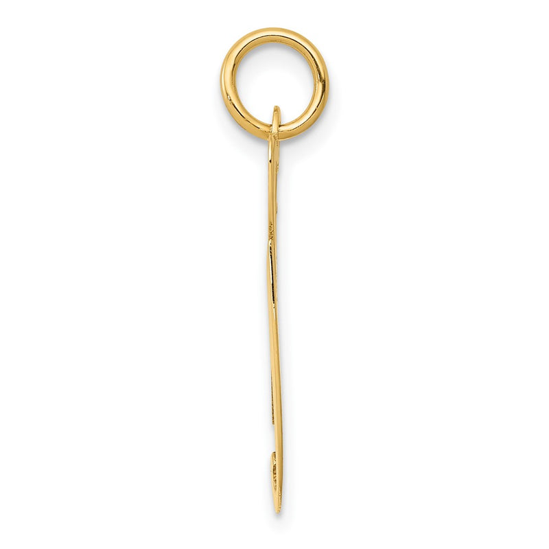 10K Yellow Gold Large Fancy Script Letter G Initial Charm