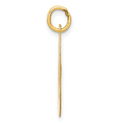10K Yellow Gold Large Fancy Script Letter O Initial Charm
