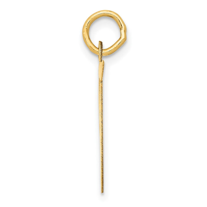 10K Yellow Gold Large Fancy Script Letter T Initial Charm