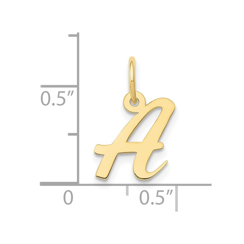 10K Yellow Gold Small Script Initial A Charm