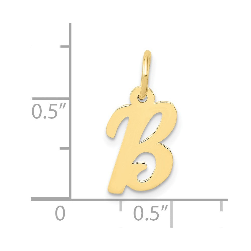10K Yellow Gold Small Script Initial B Charm