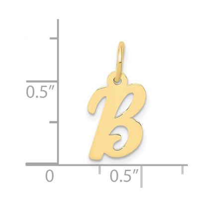 10K Yellow Gold Small Script Initial B Charm