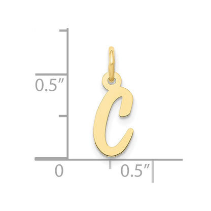 10K Yellow Gold Small Script Initial C Charm