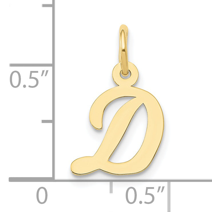 10K Yellow Gold Small Script Initial D Charm