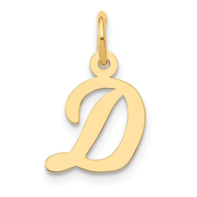 10K Yellow Gold Small Script Initial D Charm
