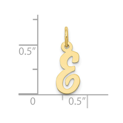 10K Yellow Gold Small Script Initial E Charm