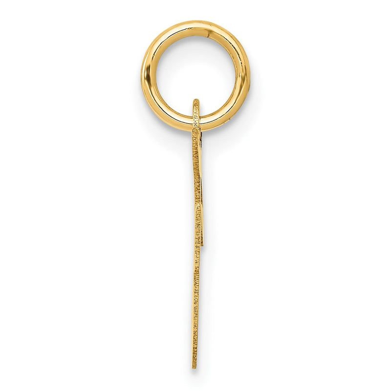 10K Yellow Gold Small Script Initial F Charm