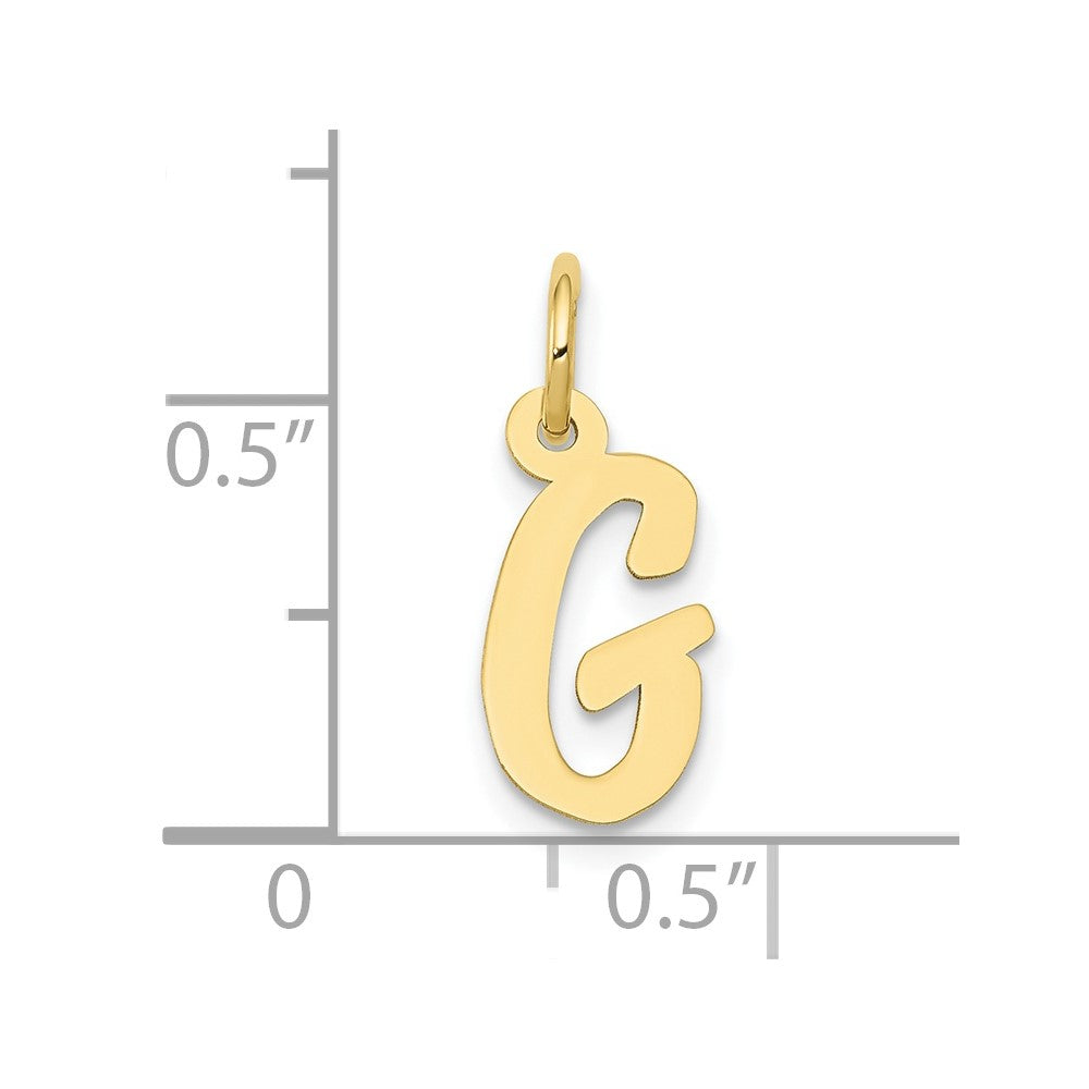 10K Yellow Gold Small Script Initial G Charm