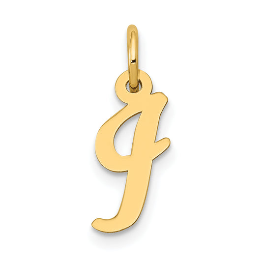 10K Yellow Gold Small Script Initial I Charm