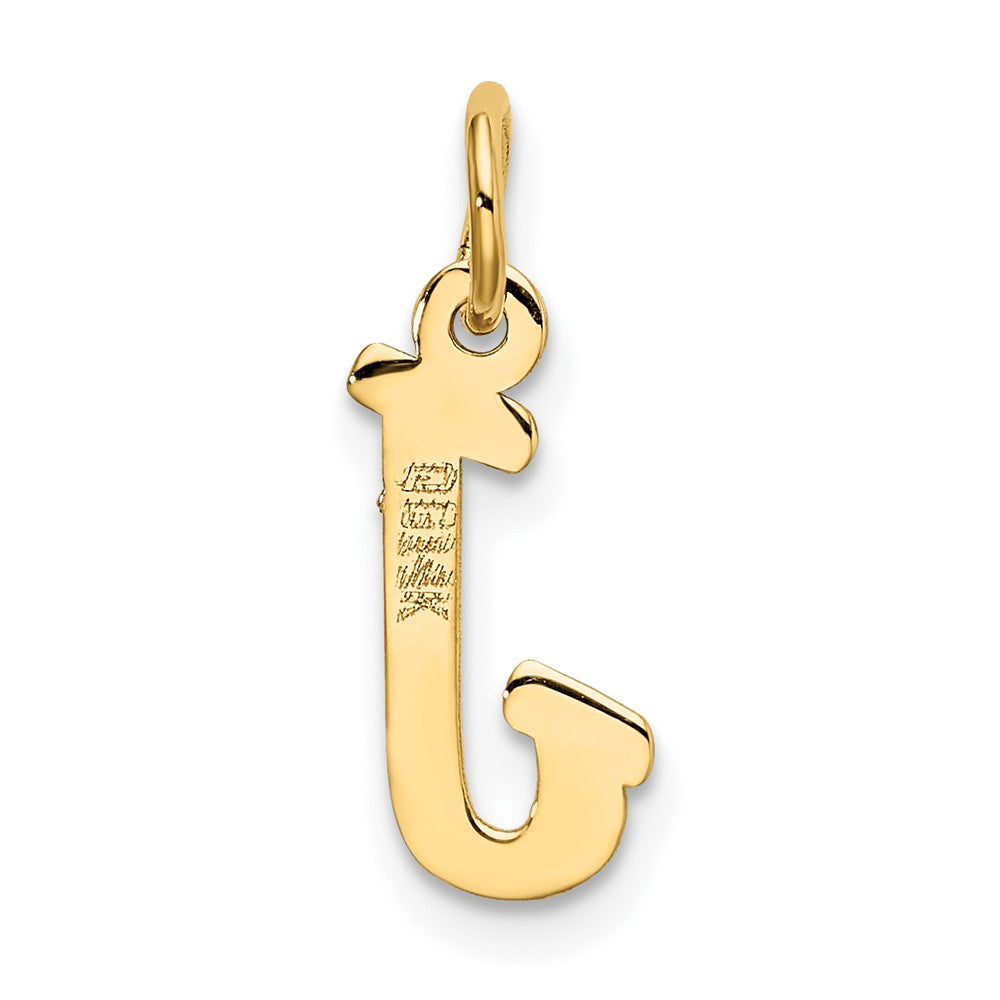 10K Yellow Gold Small Script Initial J Charm