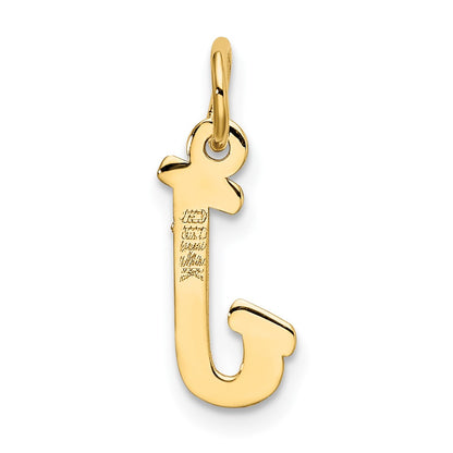10K Yellow Gold Small Script Initial J Charm