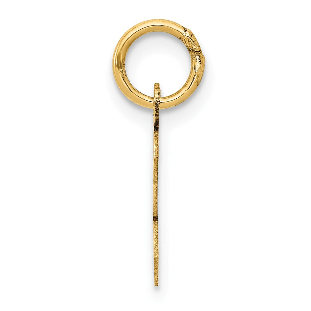 10K Yellow Gold Small Script Initial K Charm