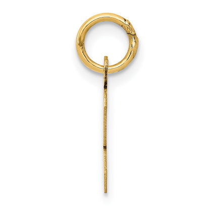 10K Yellow Gold Small Script Initial K Charm