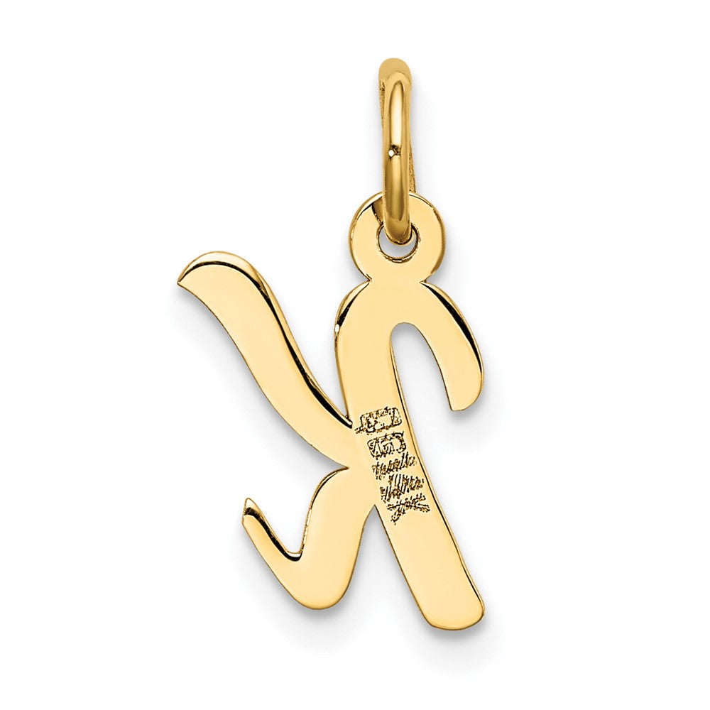 10K Yellow Gold Small Script Initial K Charm