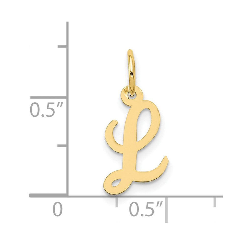 10K Yellow Gold Small Script Initial L Charm